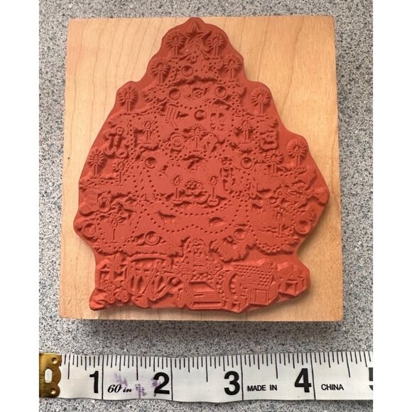 PSX K-370 Christmas Tree Rubber Stamp Toys Christmas Holiday - Picture 2 of 3